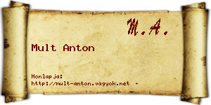 Mult Anton névjegykártya